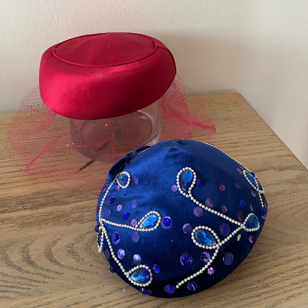 Vintage Satin Pillbox Hats